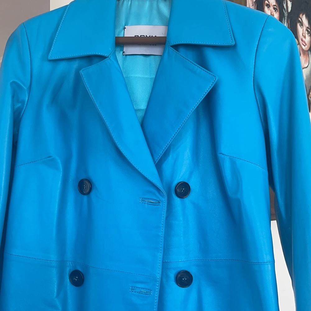 Leather Jacket Blue - Picture 2 of 3